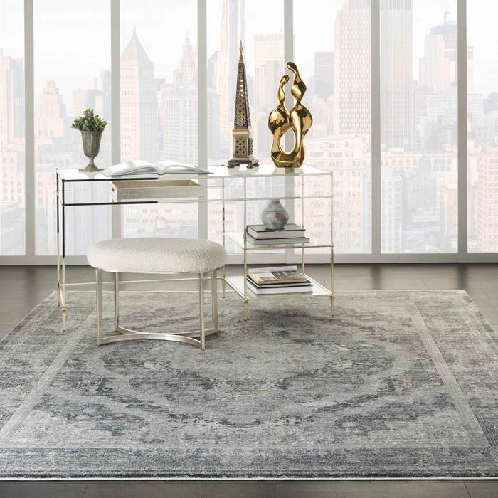 Rug in a room with desk